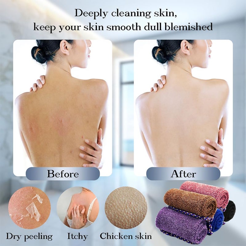 Dr.Pedi 5 Pieces African Net Sponge with Handles Long African Exfoliating Net Washcloth Bath Sponge Net Cloth Wash Net Body Back Scrubber for Shower Loofah - Image 3